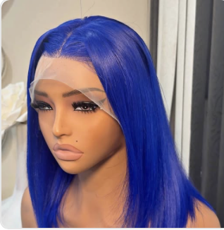 Blue Bob Wig